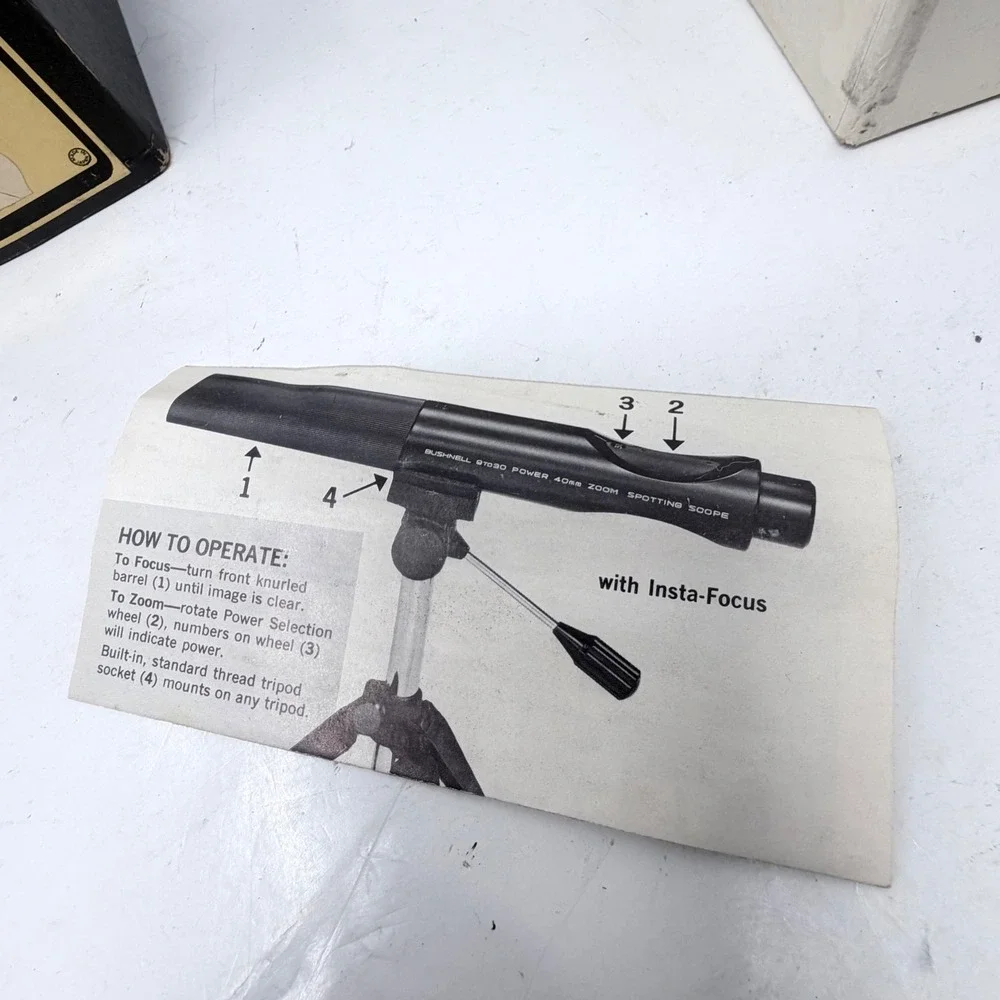 Vintage Bushnell 78-3003 Telescope Tabletop Tripod Made in Japan Metal Mount